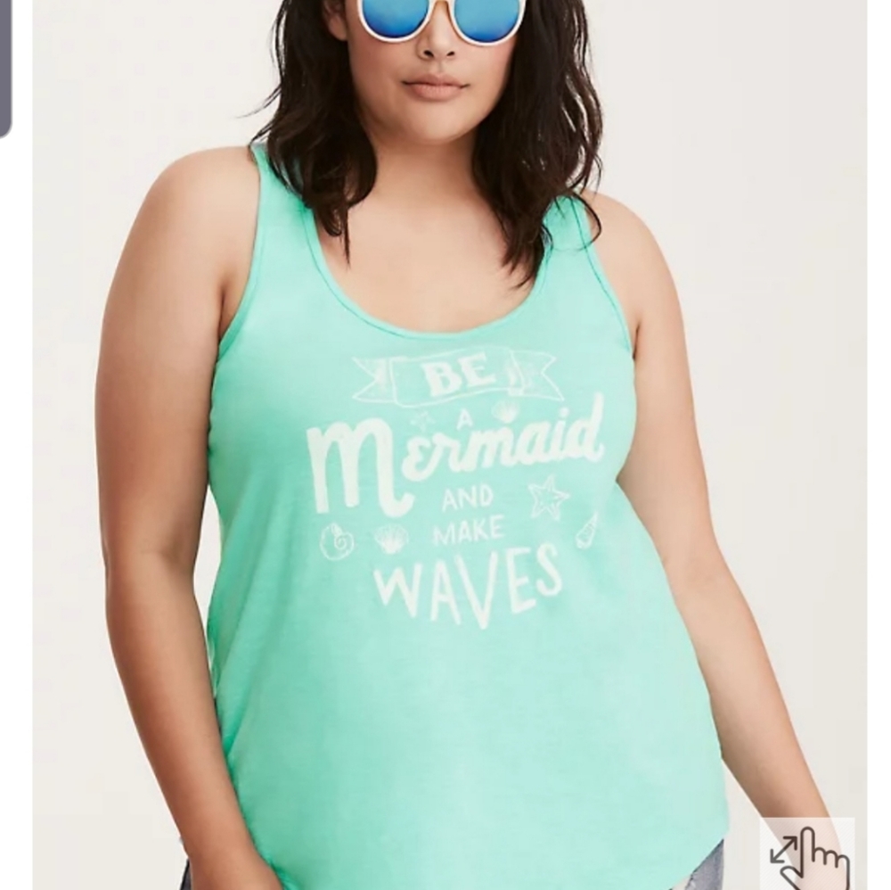 Torrid BE A MERMAID green TANK TOP  Sz 4